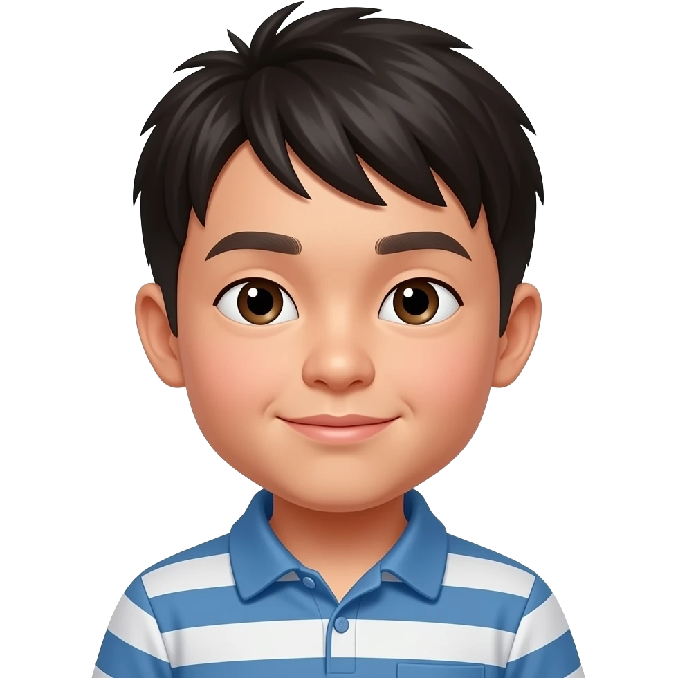 Asian boy with down syndrome slanted eyes emoji