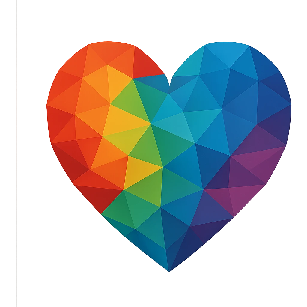 heart with a geometric low-poly pattern emoji