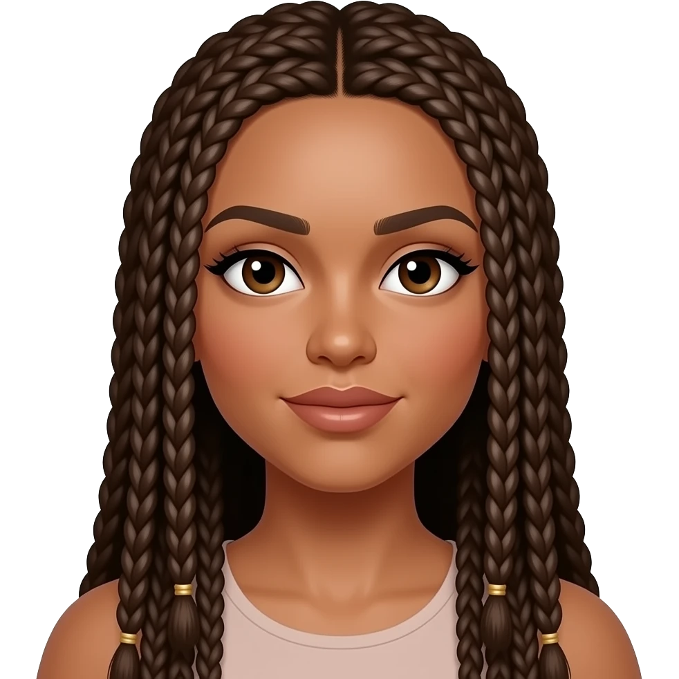 long chocolate braids hazel eyes light skin Afro Latina boricua baddie emoji