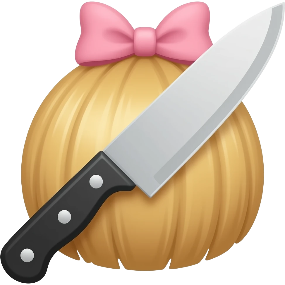 Knife with a hair bow emoji