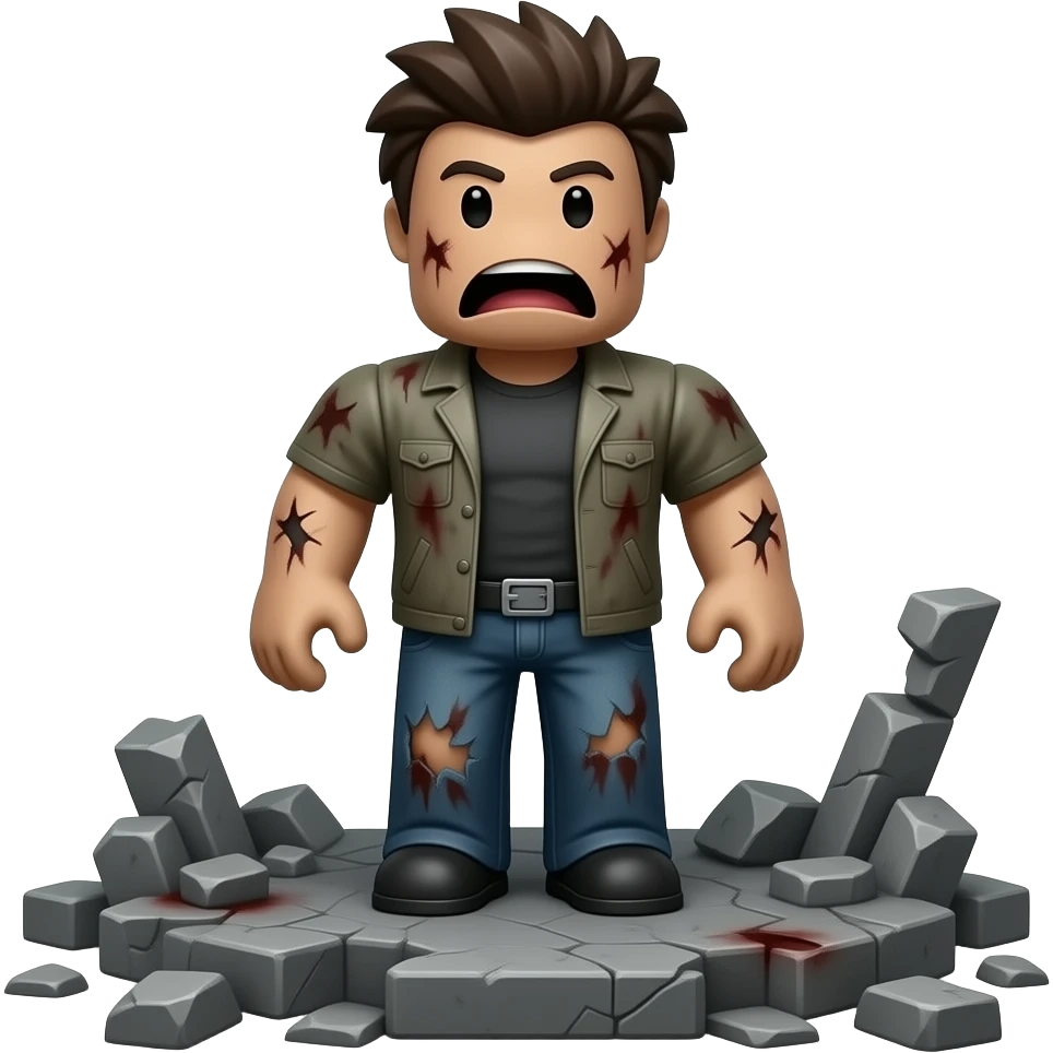 Roblox character Roblox doomsday style on RobloxPocoyo doomsday saying do you are have stupid? emoji