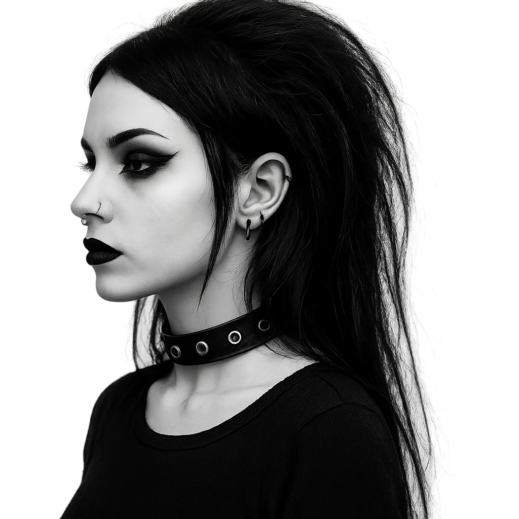 goth black white profile pic  , remove background  emoji