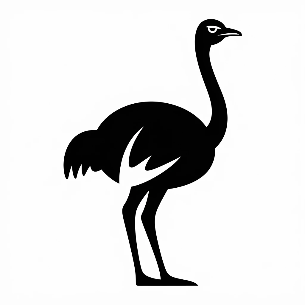 Ostrich icon black silhouette emoji