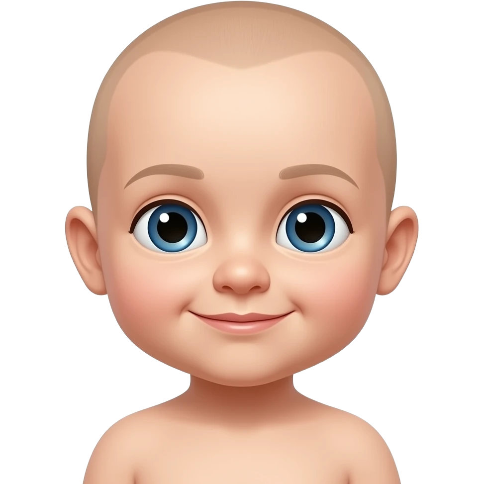 Bald baby emoji