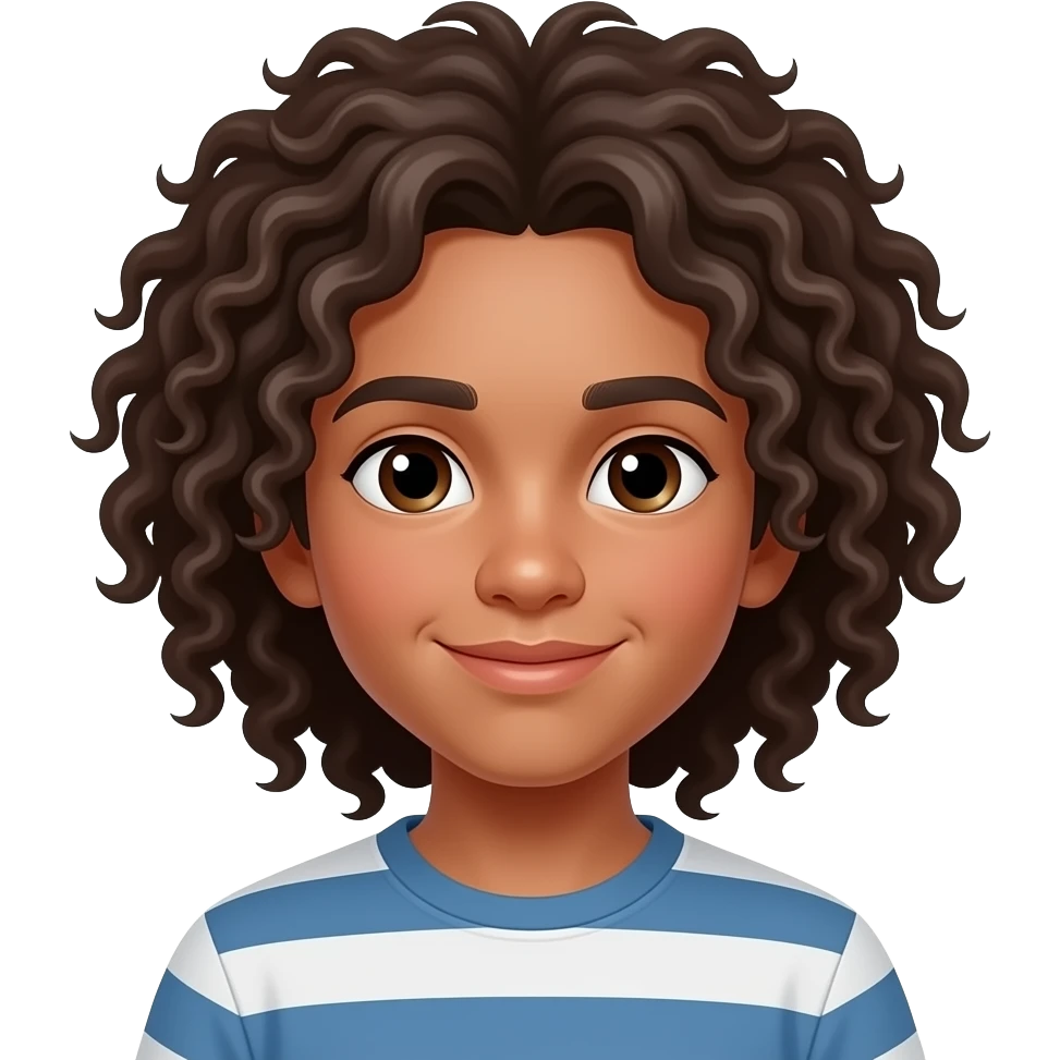 Je veut un garçon avec des cheveux long boucler en coupe afro et le tain un peu metice emoji
