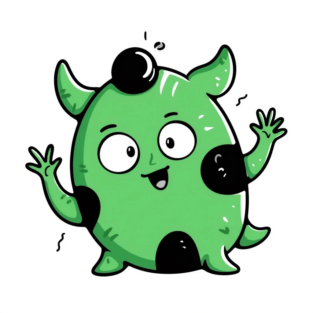 stinky green lines, hand drawn notion style doodle emoji