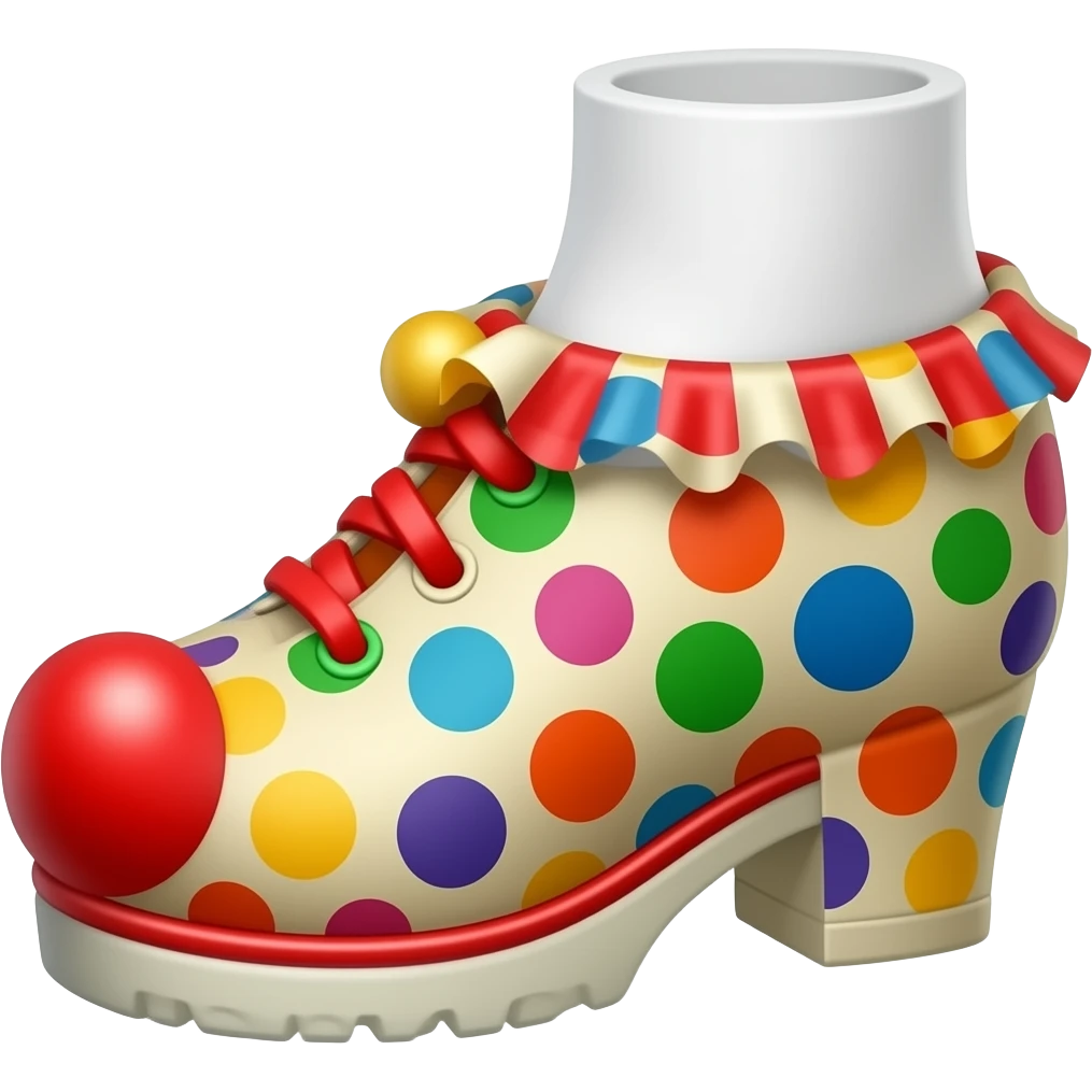 White toes with red toenails ripping of clown shoes emoji