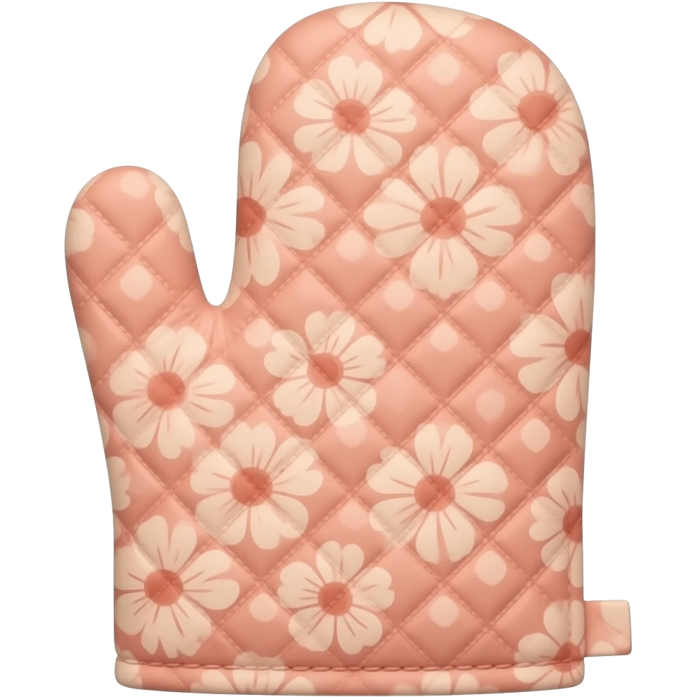 oven mitts with peach designs emoji