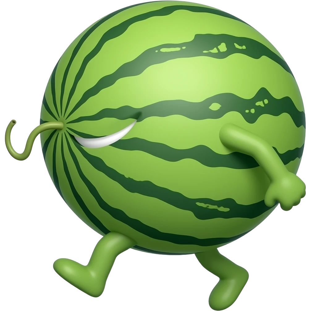 A walking watermelon emoji