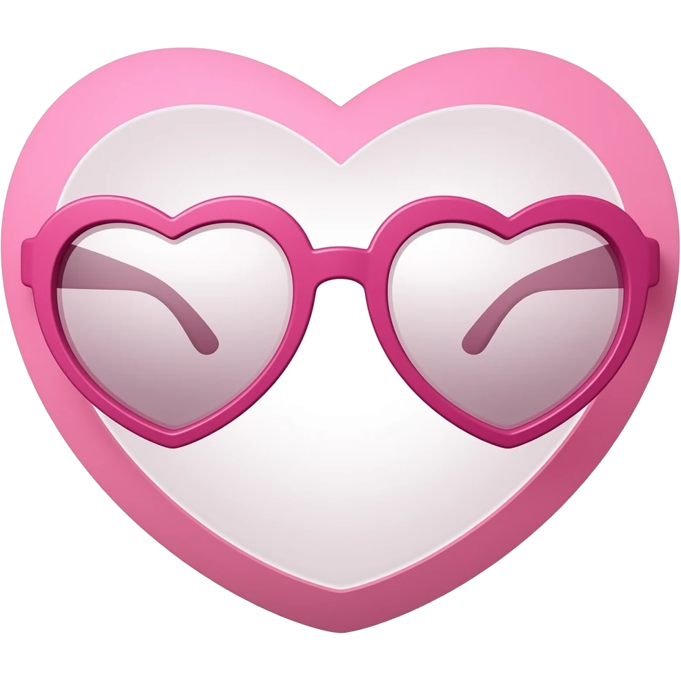 Lunettes rose en forme de cœur emoji