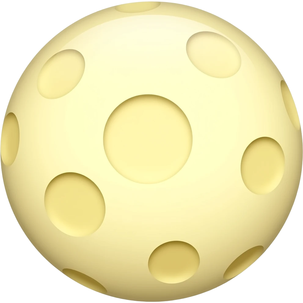 moon emoji with a feminine look. Off White yellow. round craters for the moon's surface emoji