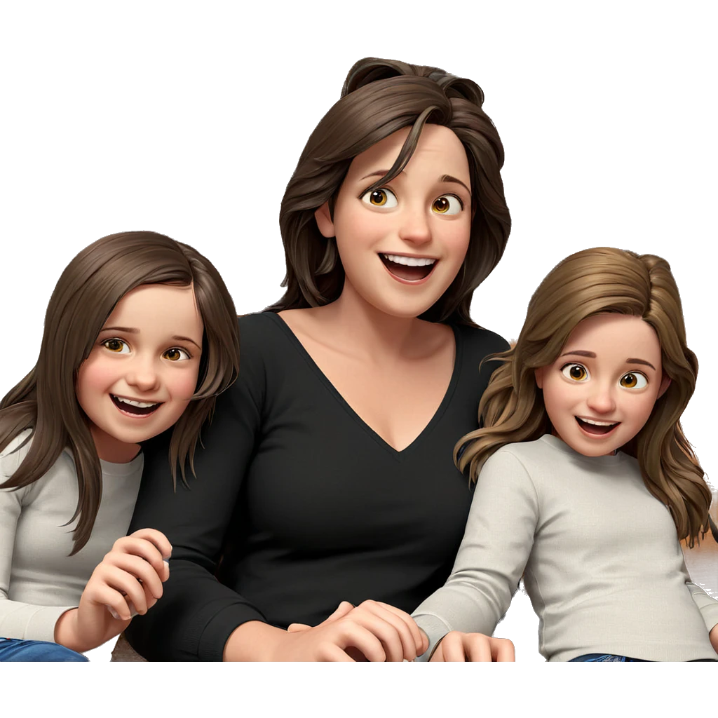happy family of girls emoji