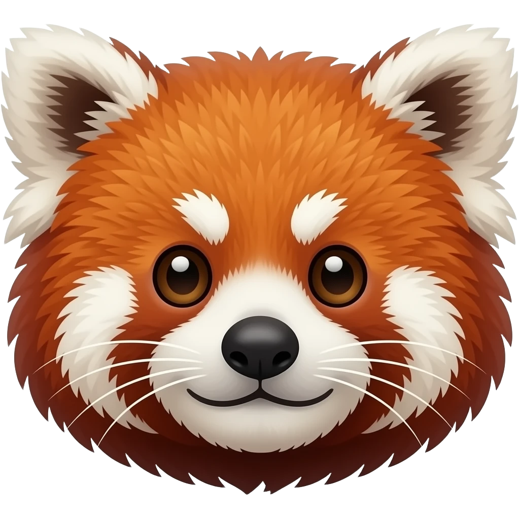 genera el rostrod e un panda rojo con sus pelos crespos emoji