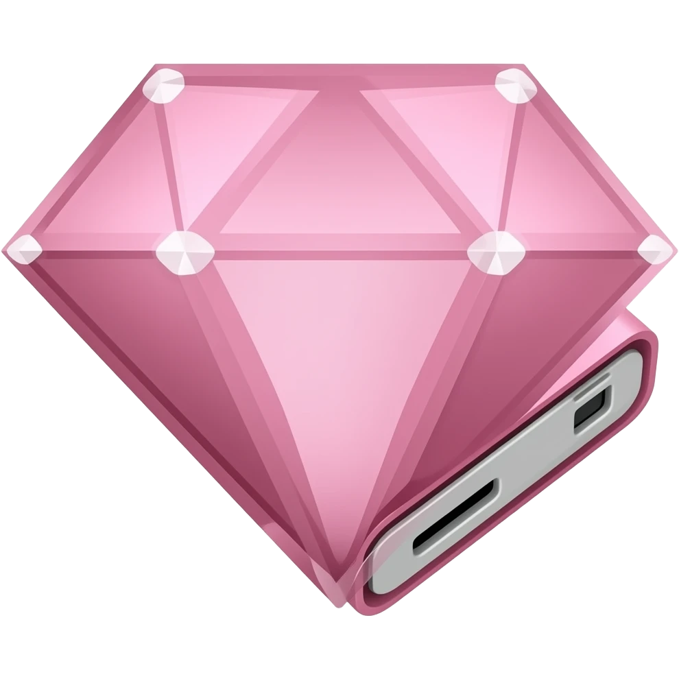 Pink Diamond Portable Hard Drive emoji
