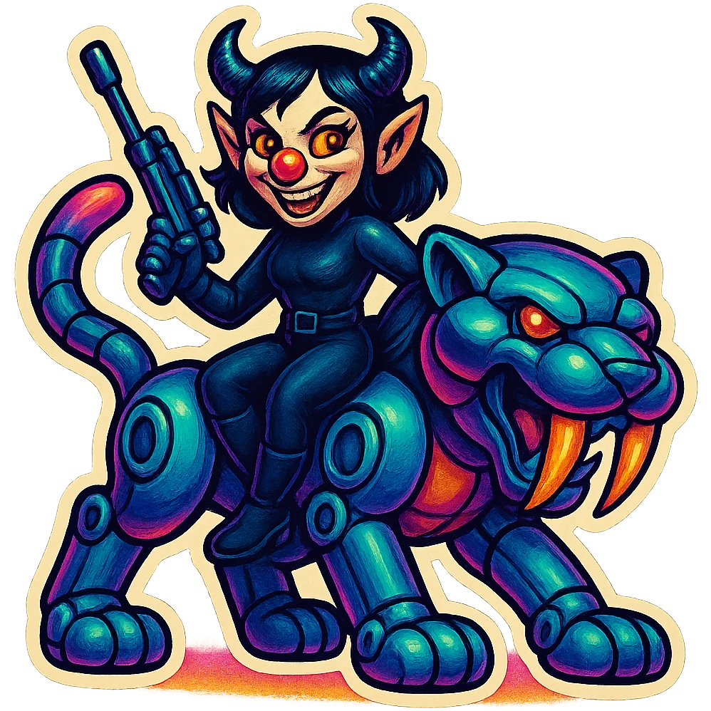 vex rides robotic saber tooth cat emoji