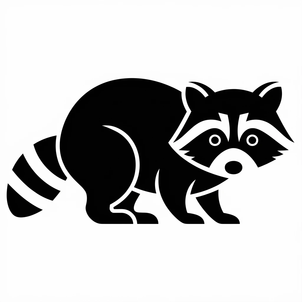 Raccoon icon black silhouette emoji