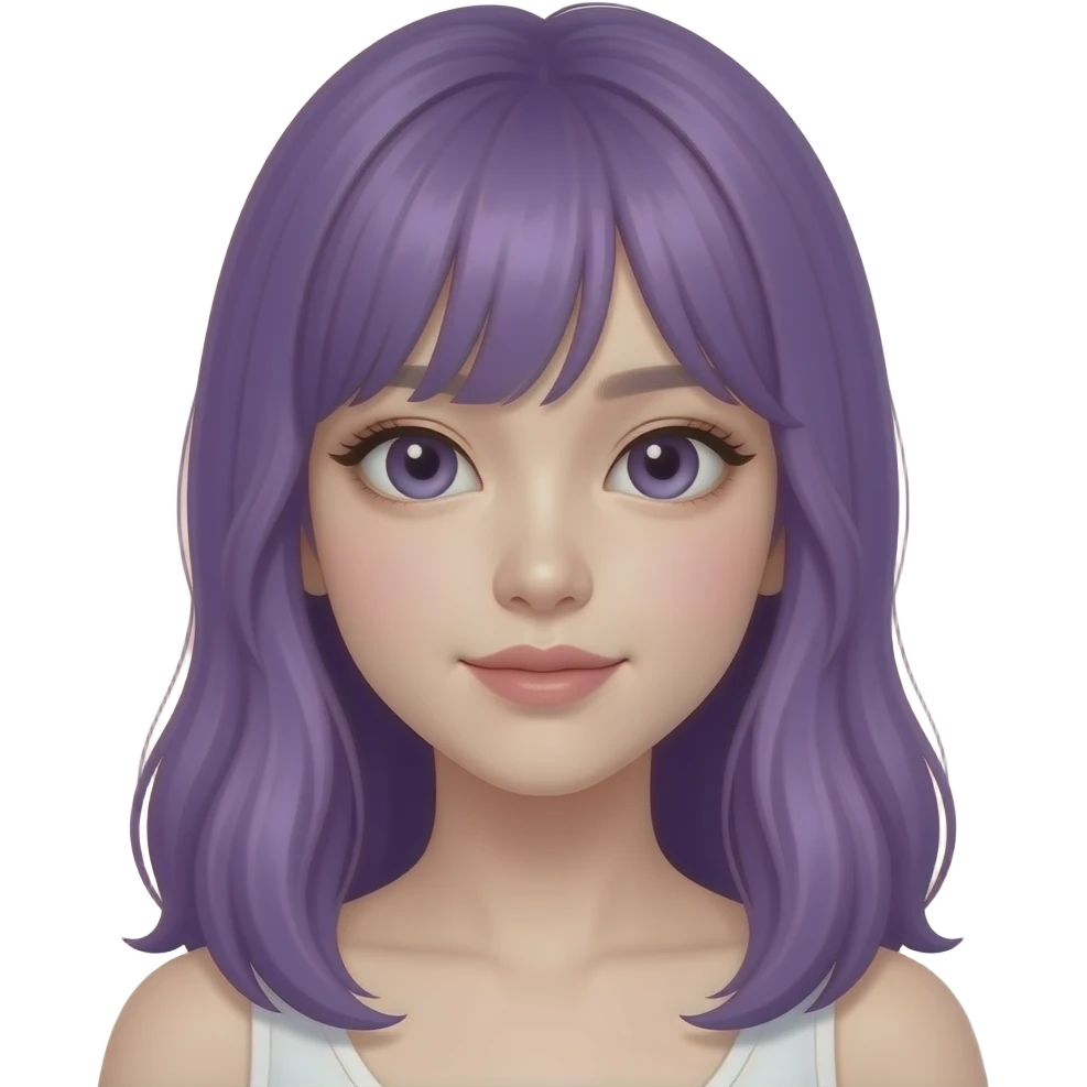 kpop purple hair girl emoji