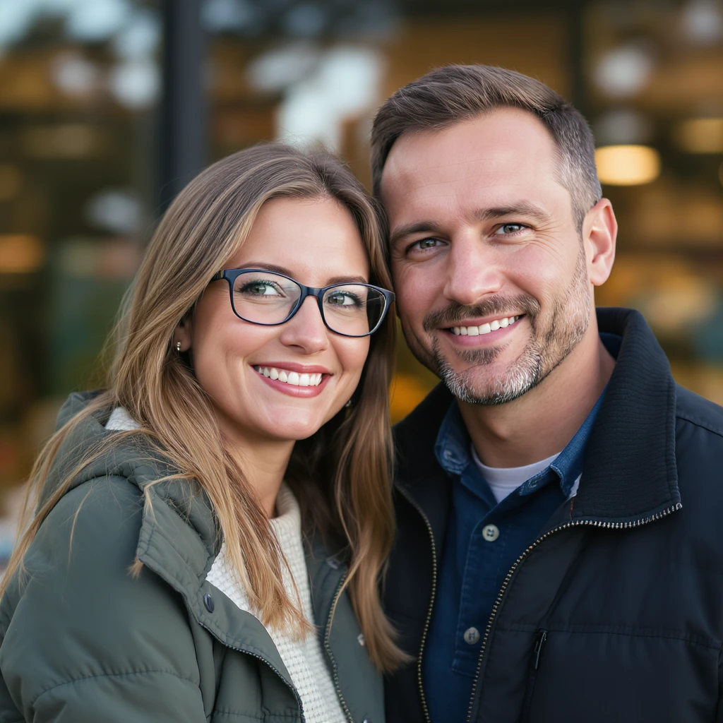 modern couple, two white people, male and female, contemporary realistic style emoji