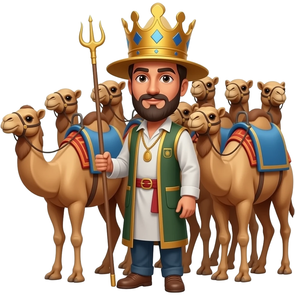 A man shepherding many of camels emoji