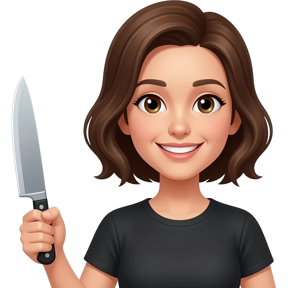Smile emogi holding knife emoji