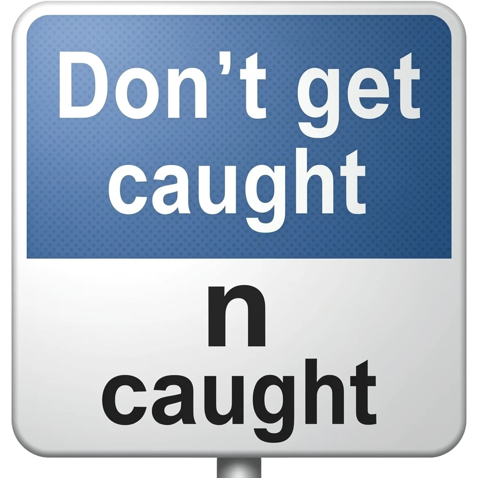 dont get caught sign emoji