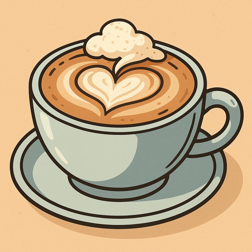 cartoon style cappuccino in a cup emoji