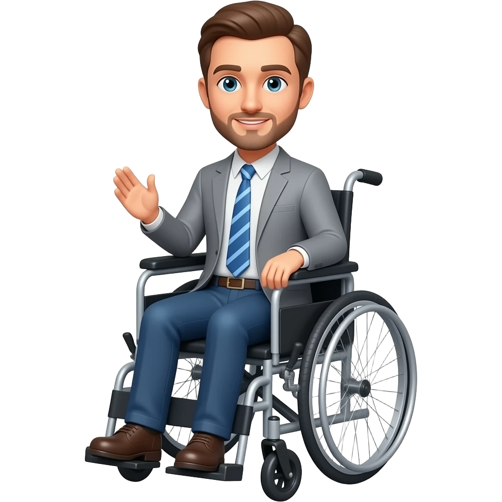 Interviewee in a wheelchair emoji