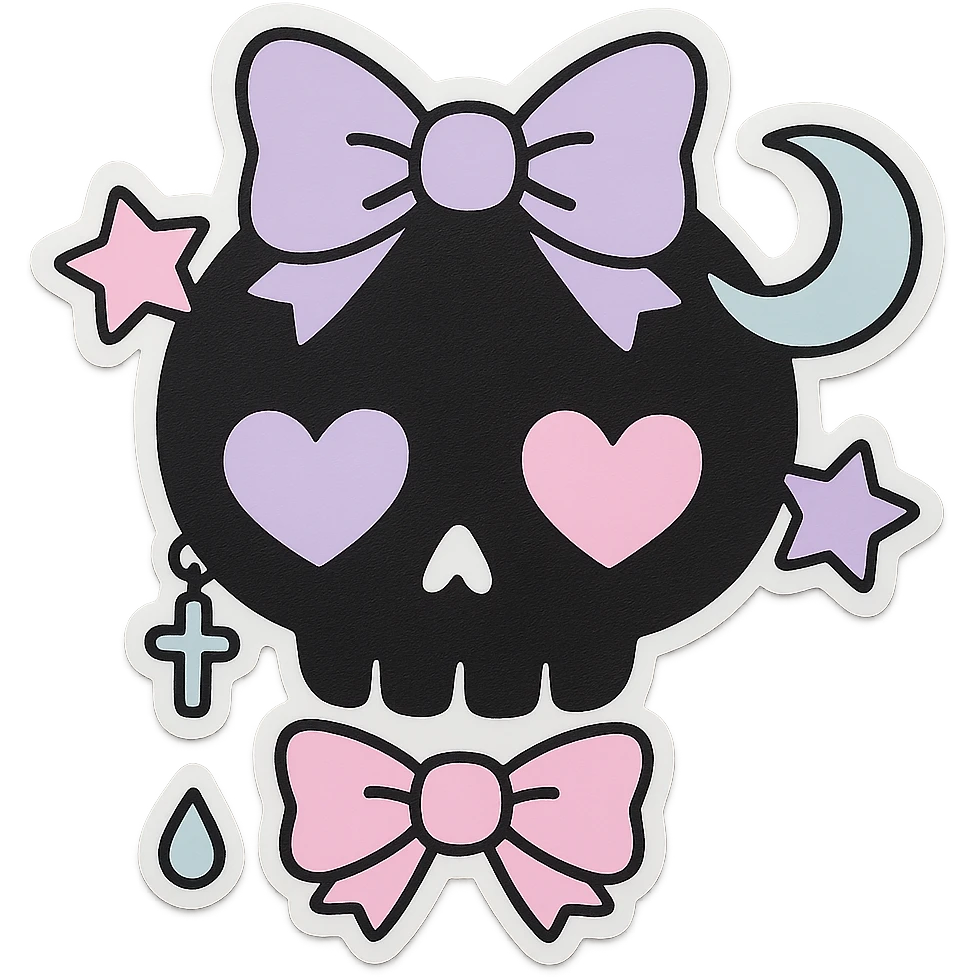 pastel goth black object remove background emoji