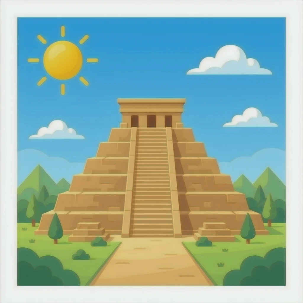 maya  pyramid temple. Isolated image without any background or ground around. emoji