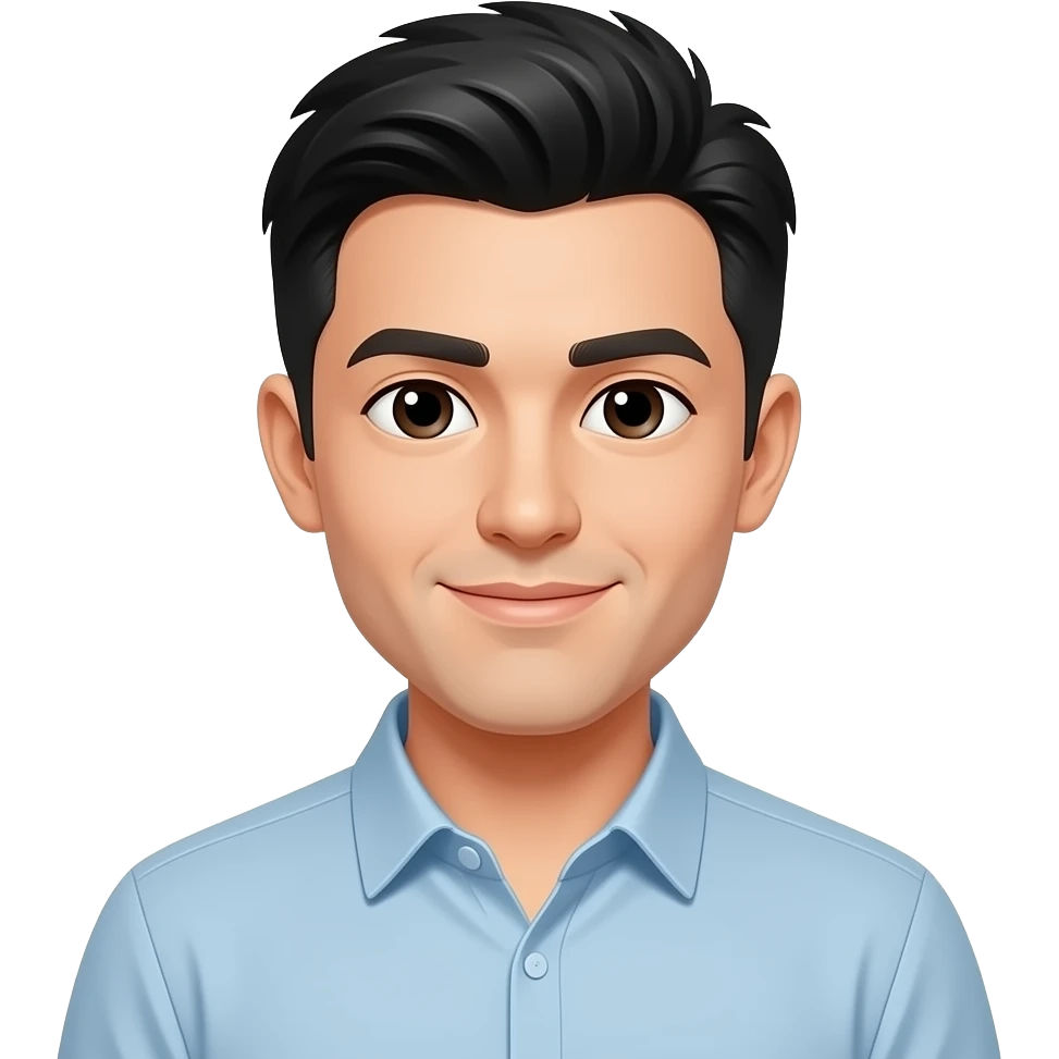 Black short hair a guy emoji