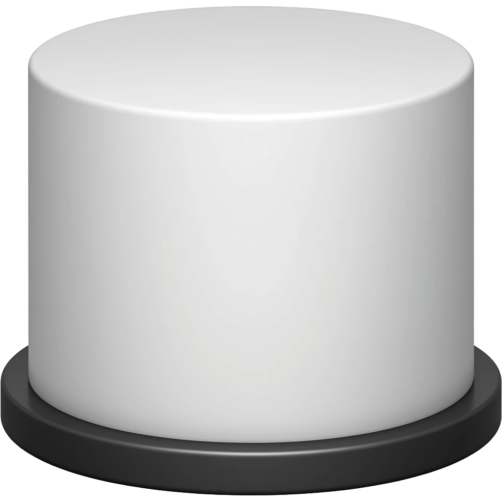 Cylinder with a black stand on top of it in the middle emoji