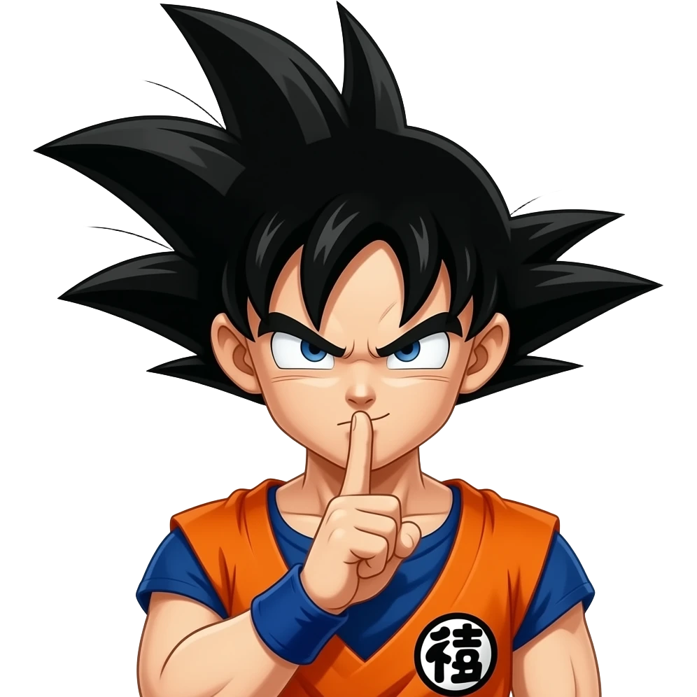 Goku black diciendo shh emoji