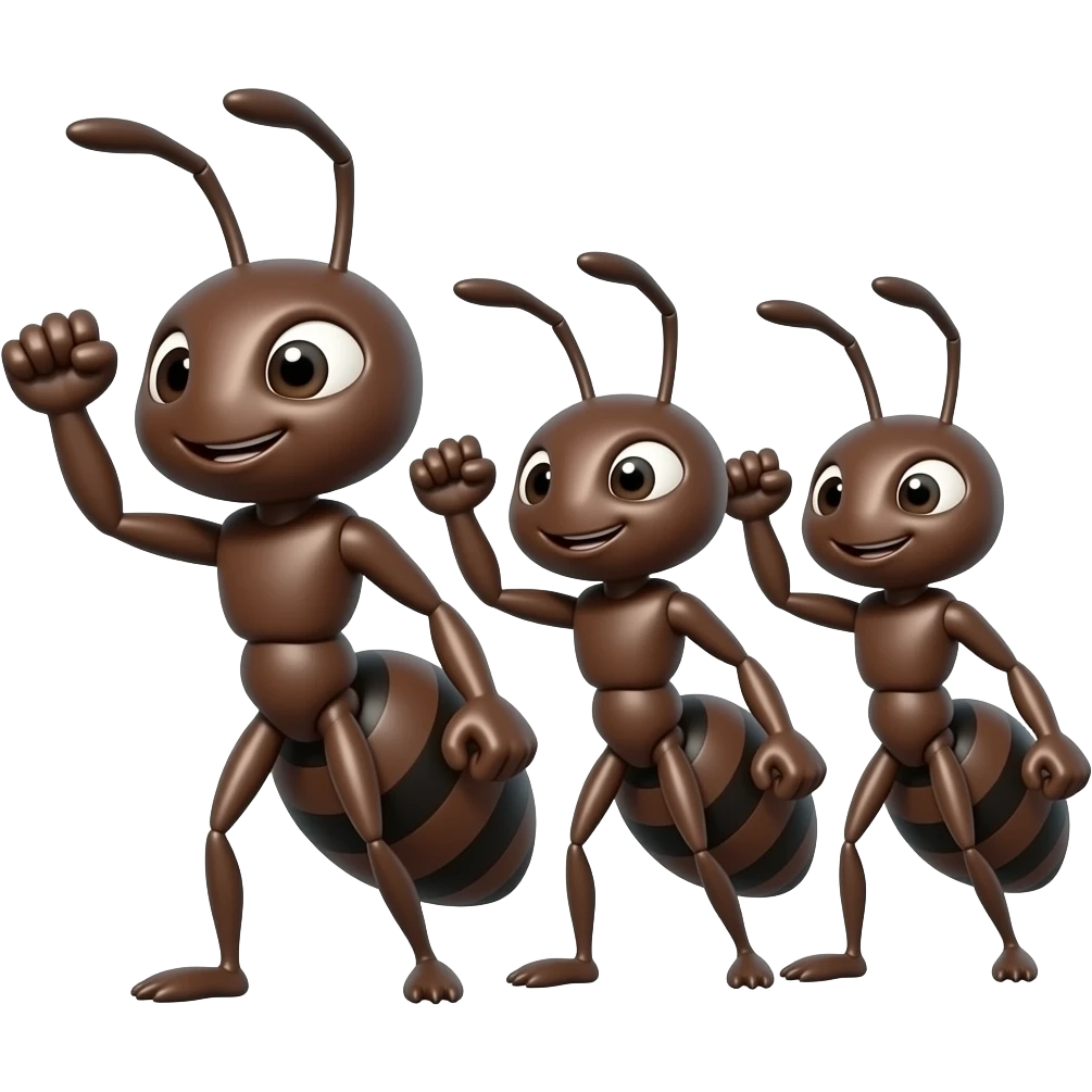 ants marching waving fists emoji
