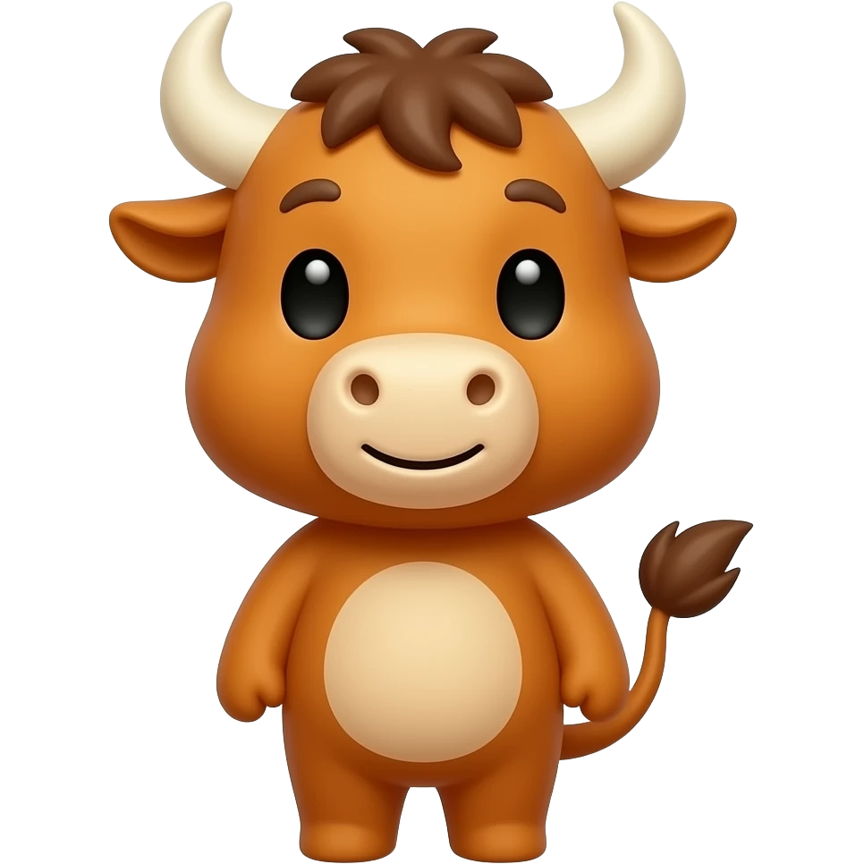 **Bull's Tavern:**  ``` 3D emoji style, glossy surface, soft shadows, white background, centered, no text, cute bull character, friendly expression, amber color ``` emoji