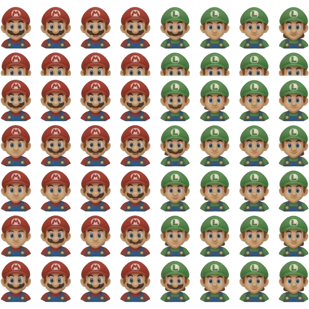 100 marios and 100 luigis emoji