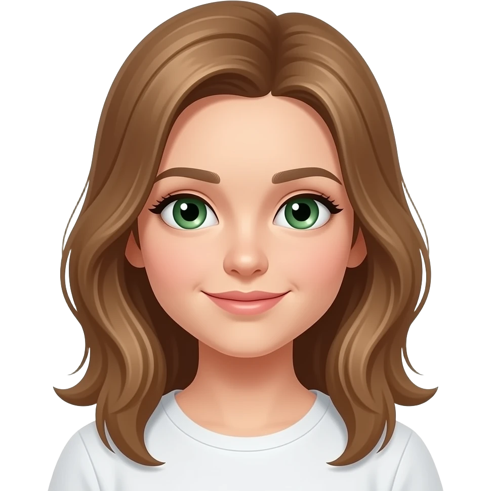 Mädchen mit grün braunen Augen und hellbrauenen Haaren emoji