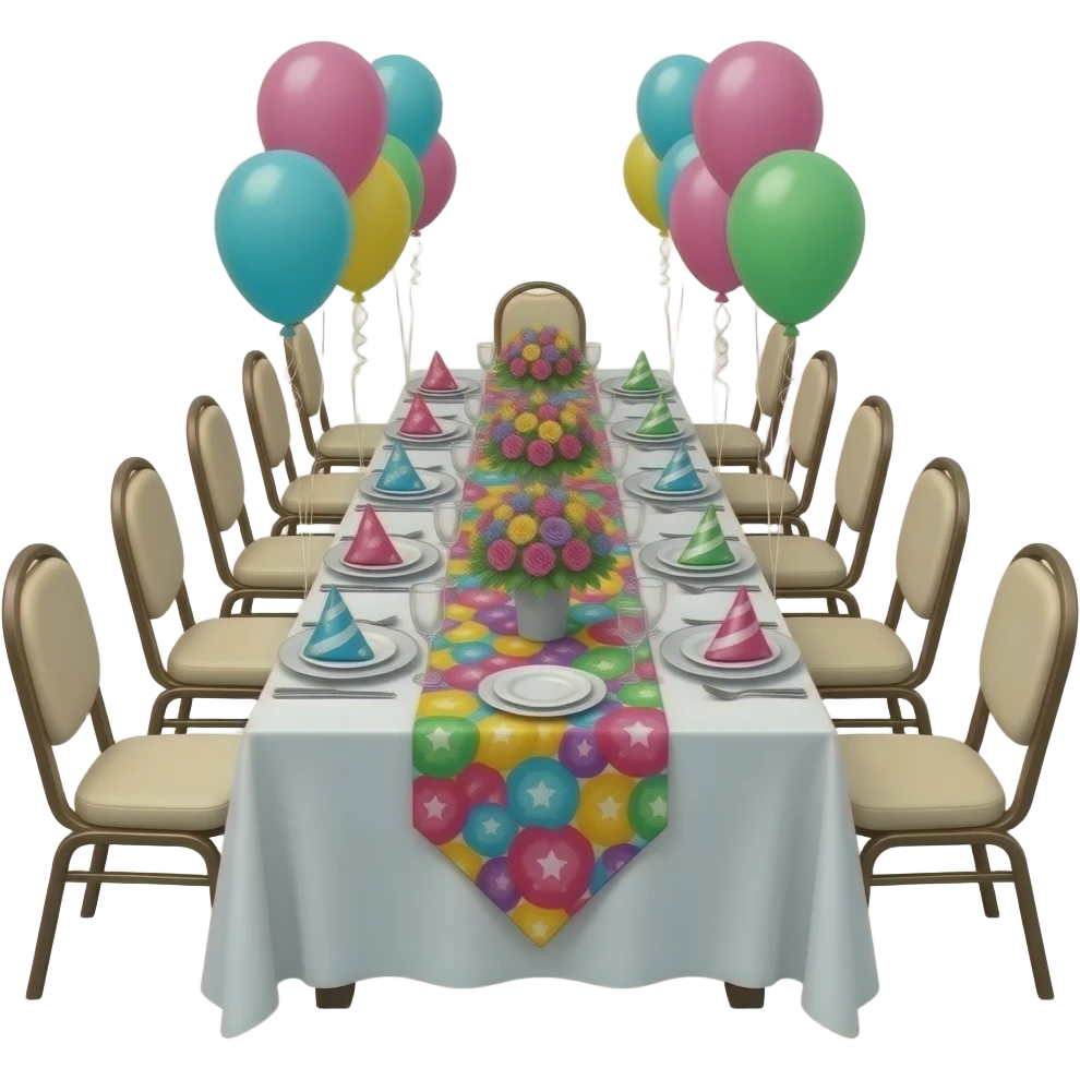 A table is long for birthday emoji