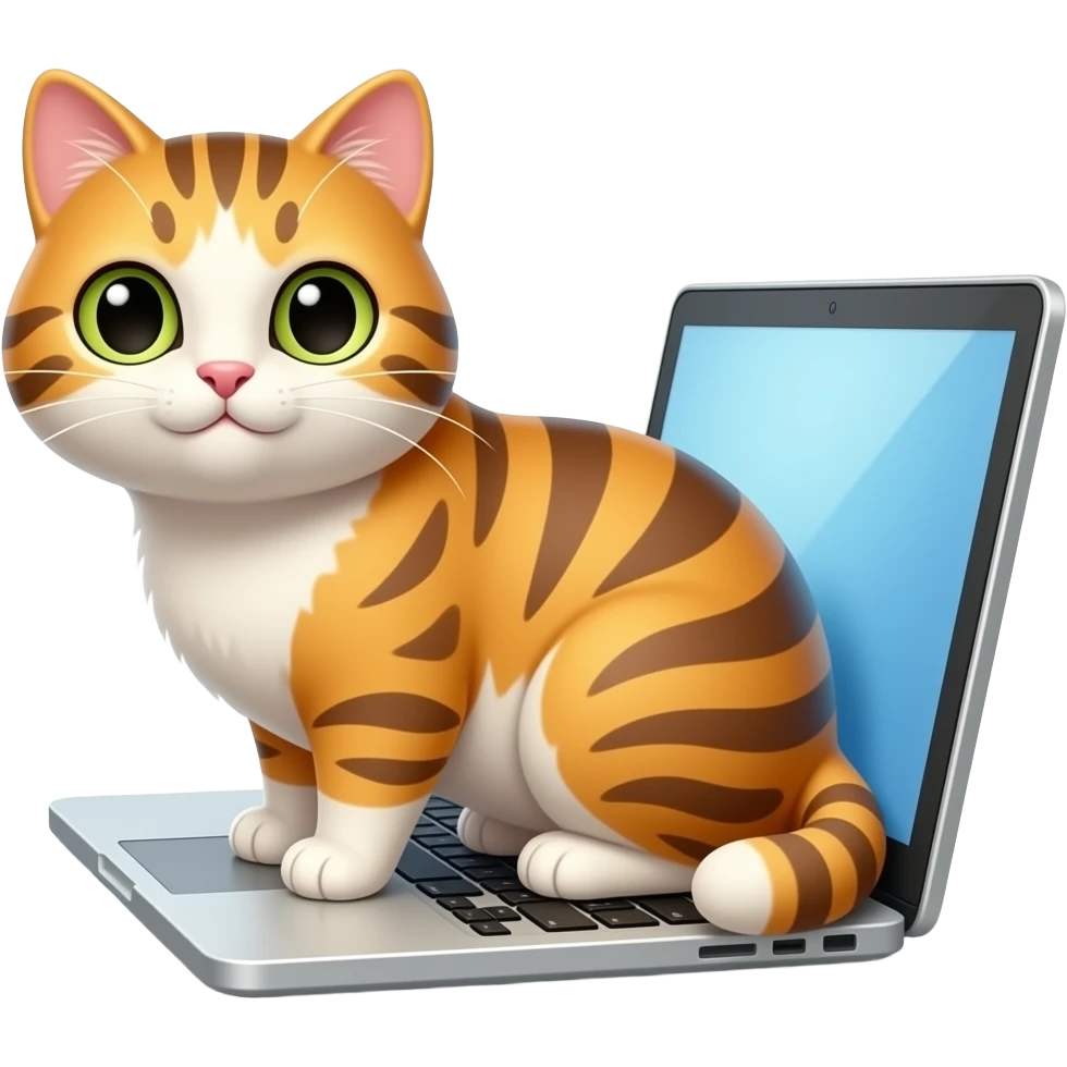 a cat on top of a laptop emoji