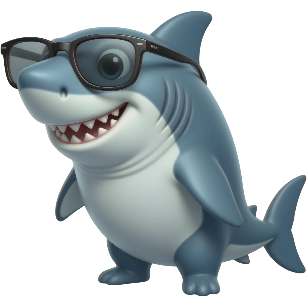 Shark with cool glasses emoji