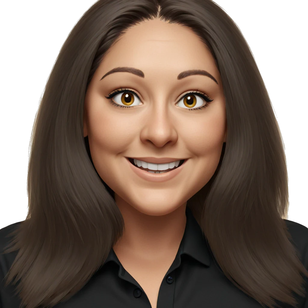 smiling girl in black shirt emoji