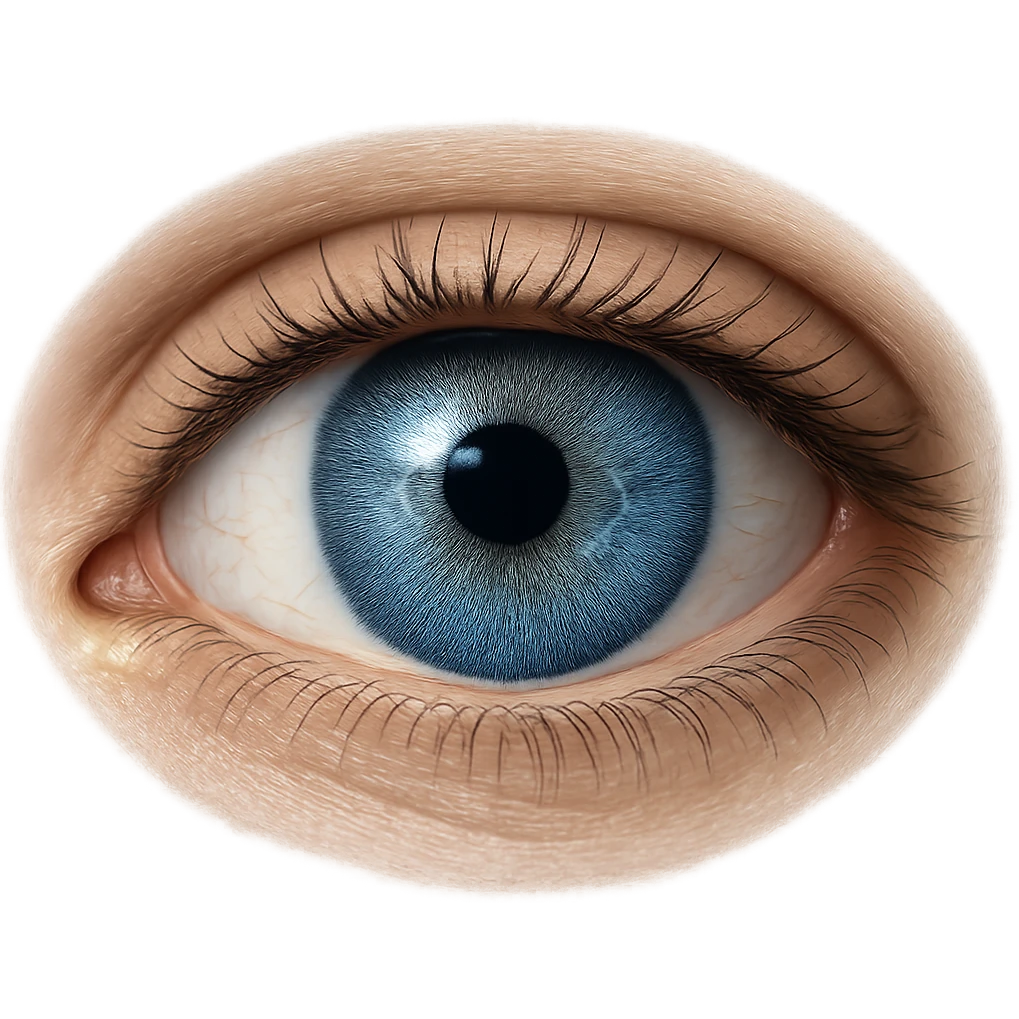 a single light blue eye, detailed, realistic emoji