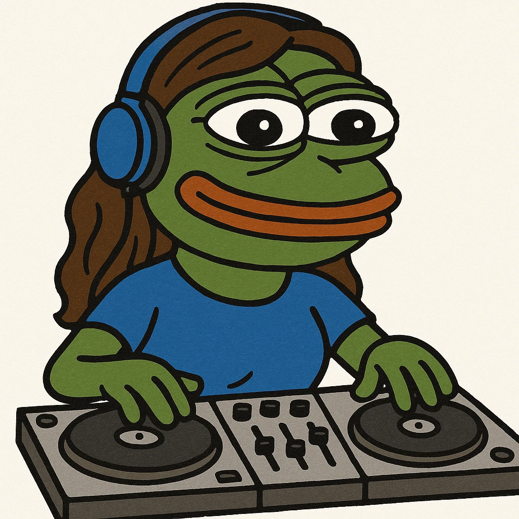 girl playing DJ set emoji