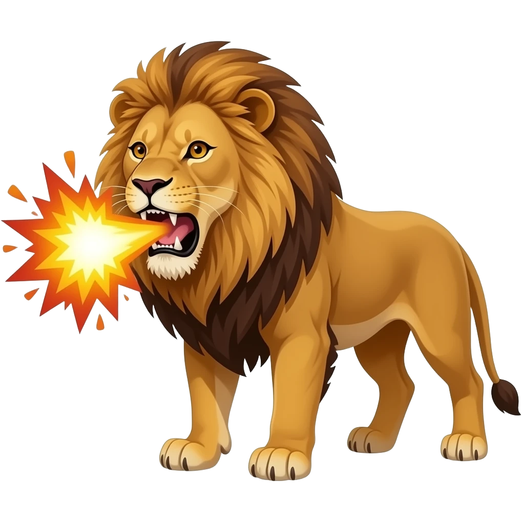 laser lions with explosion breath emoji