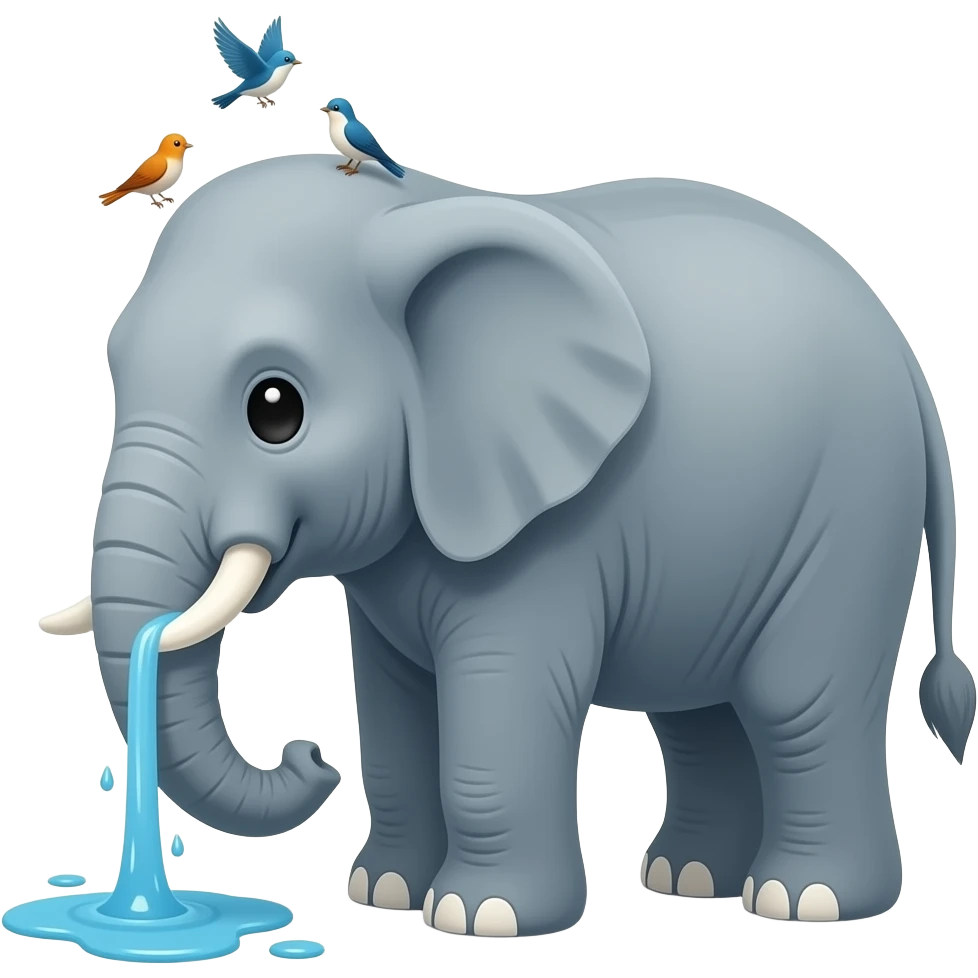 a little elephanthad a spill on the floor and little birds orbiting around elephants head emoji