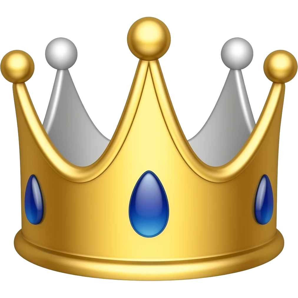 Blue and gold crowns emoji