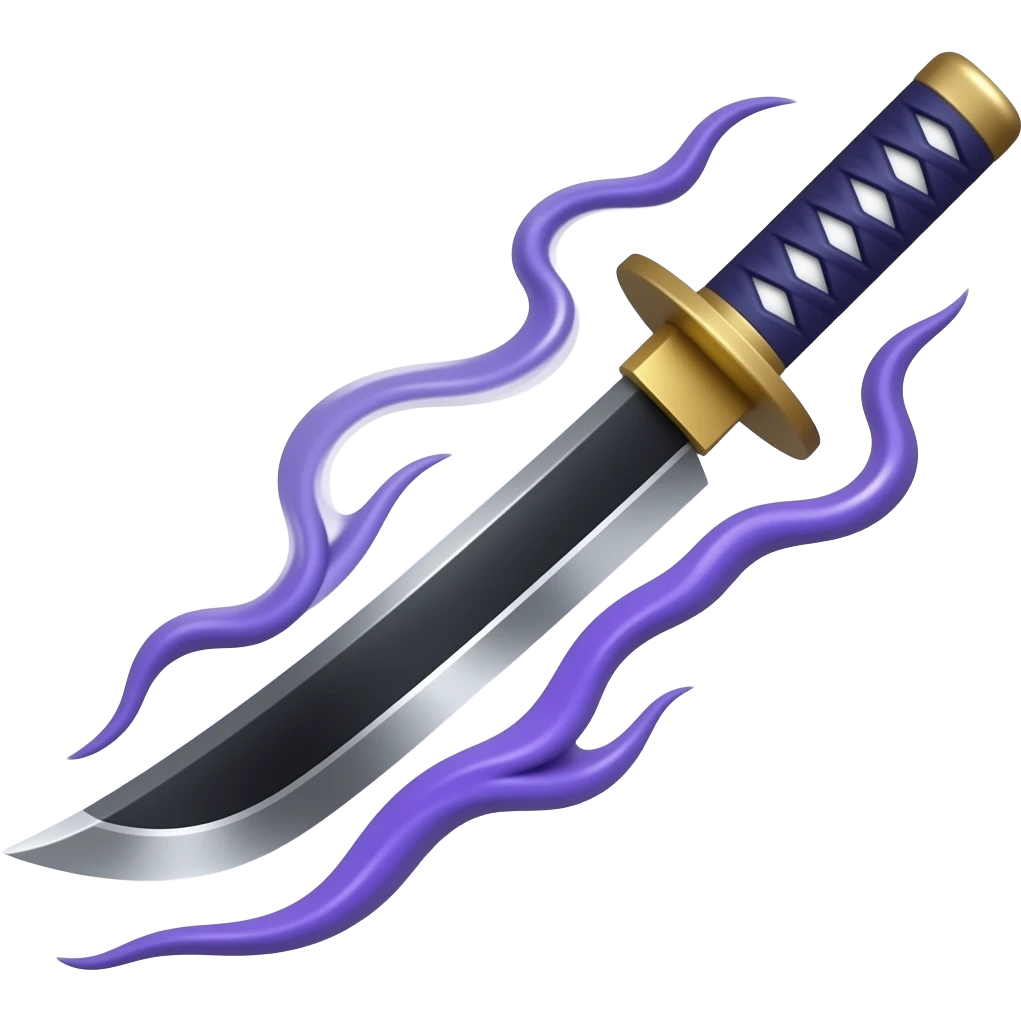 Dark Katana with dark purple swirl around katana emoji