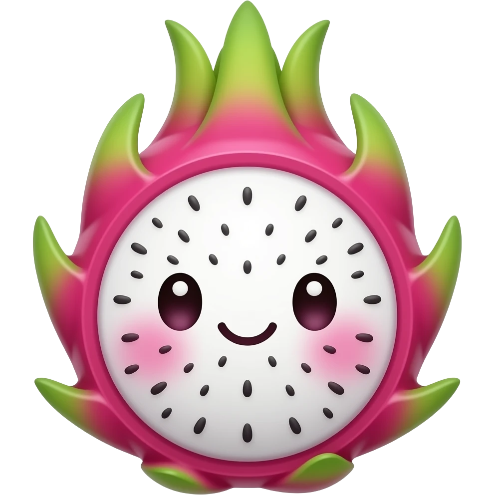 Kawaii dragon fruit emoji