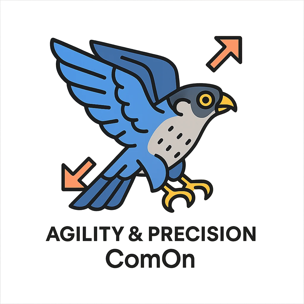 A peregrine falcon symbolizing agility and precision for ComOn, embodying fast internet connectivity emoji