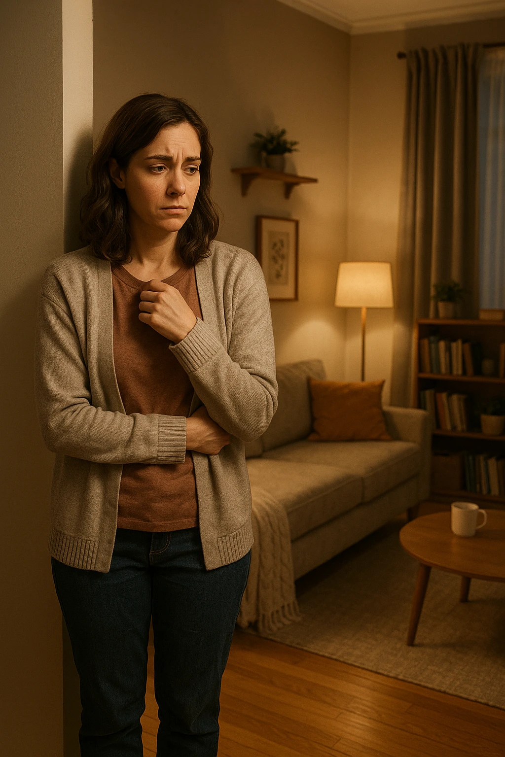 donna che vuole rimanere nella sua zona di comfort. Immagini realistiche emoji