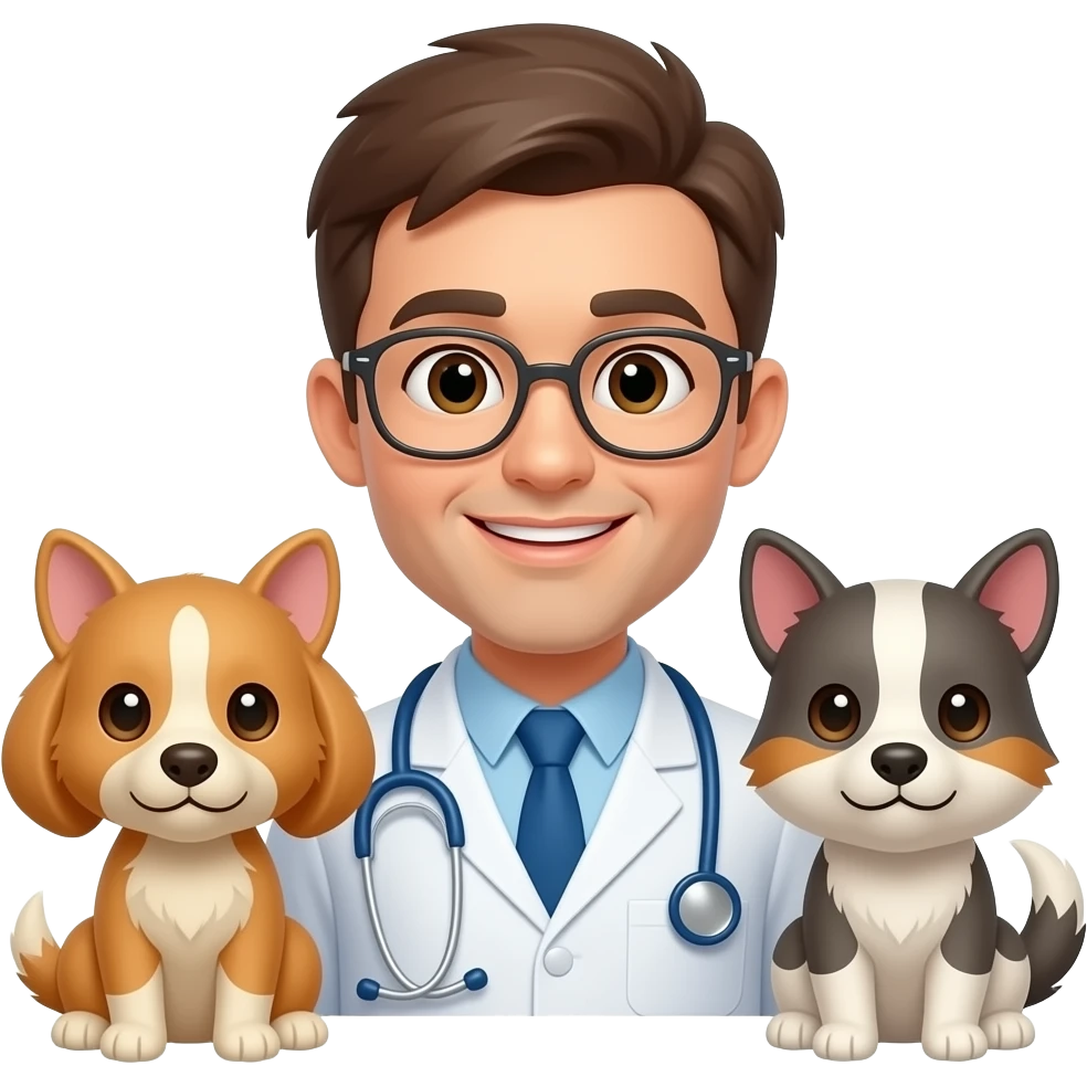 veterinarian with animals emoji